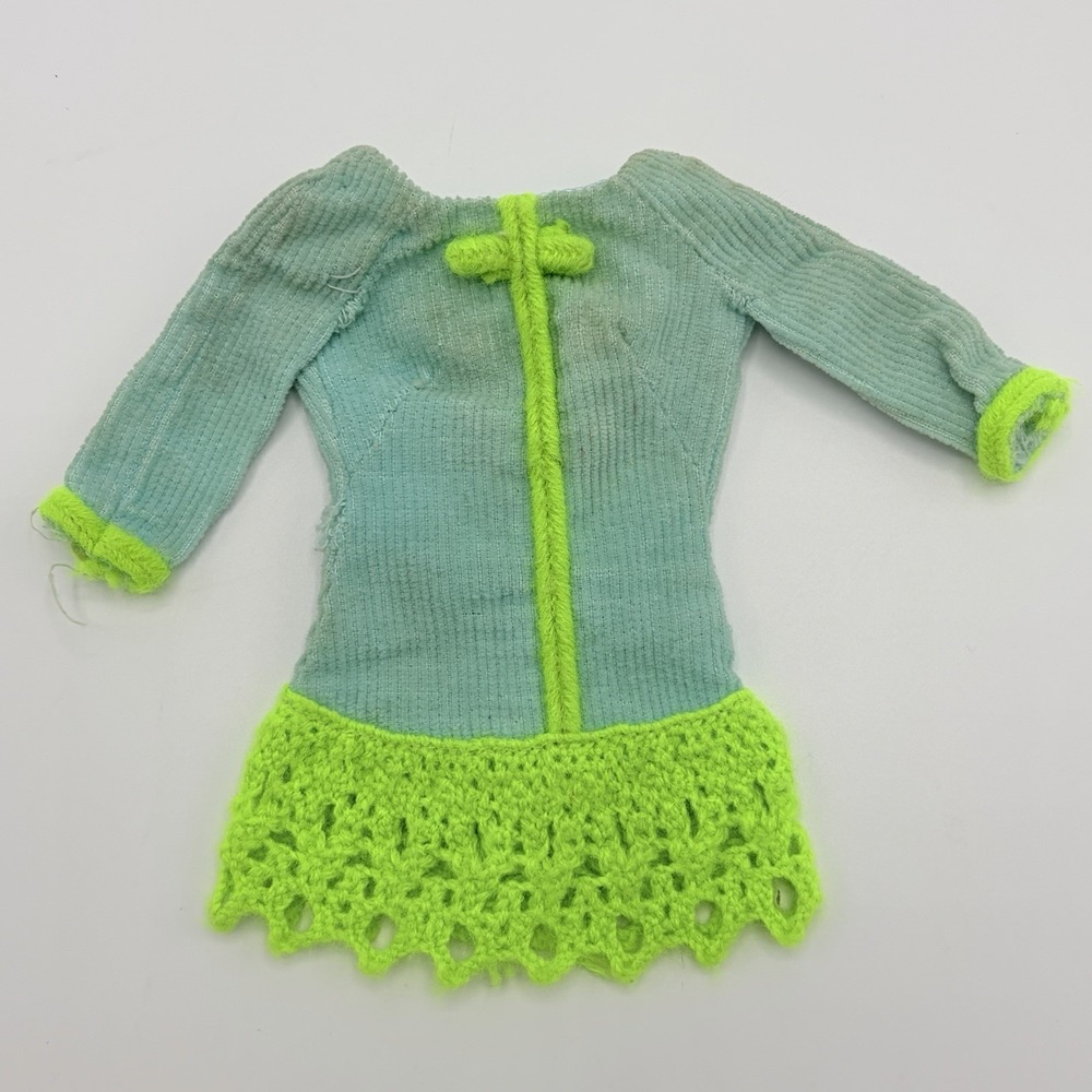 Vintage Barbie Now Wow‎ Dress #1853 Dress 1968-1969 Blue Corduroy Flawed